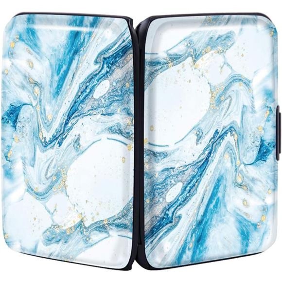 Mini Credit Card Holder, RFID Blocking Slim Hard Card Case ID Case Travel Wallet - Picture 6 of 7